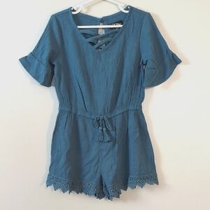 Art Class teal romper, size XS (4/5)